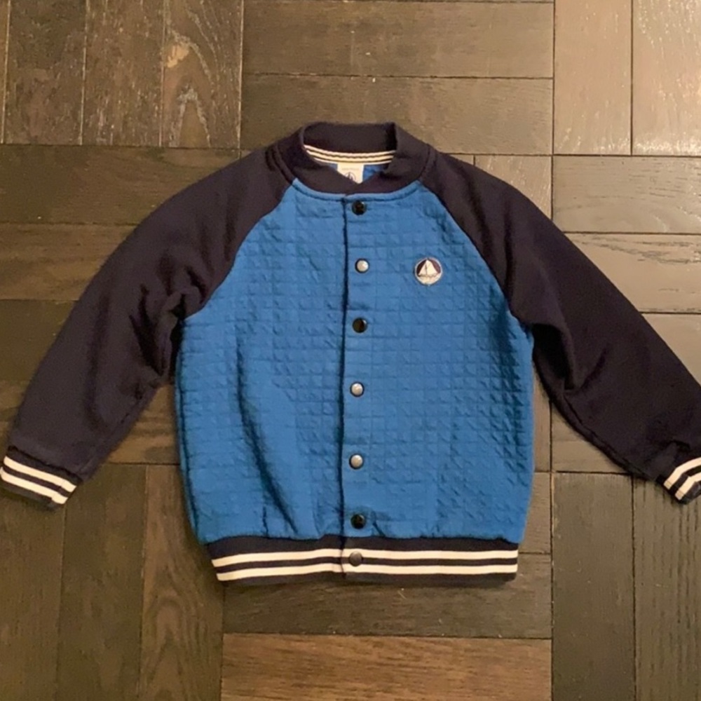 🖤Petit Bateau Navy/blue quilted Bomber Jacket 4